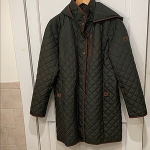 Ralph Lauren Quilted Jacket in Dark Green and Brown, Women’s